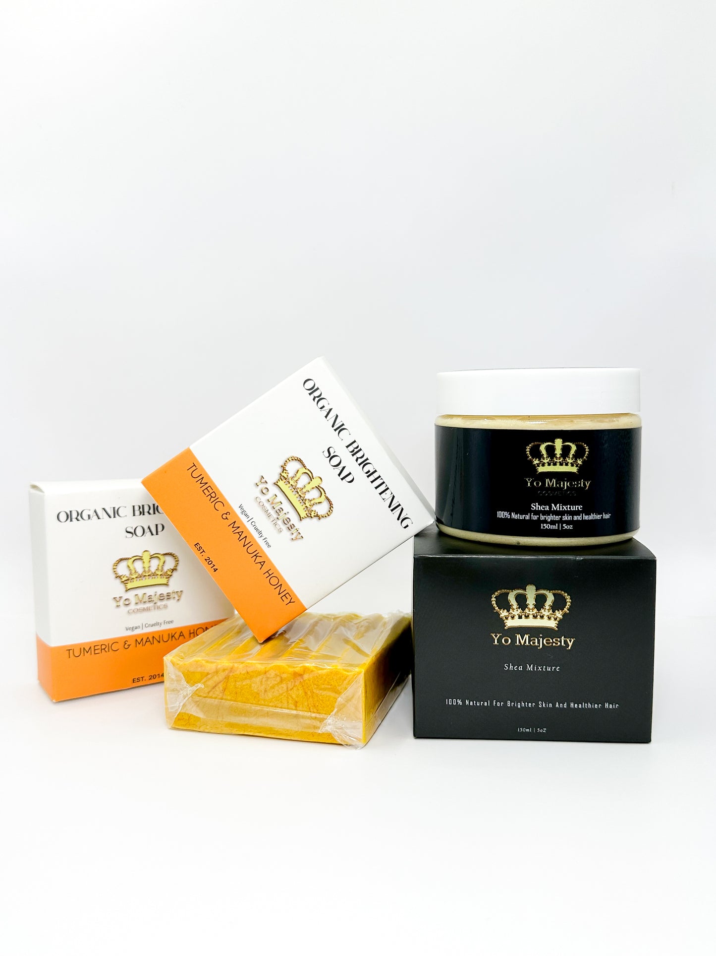 Body Glowy Duo: Turmeric & Manuka Honey Soap + Shea Mixture Bundle for Bright Glowy Skin