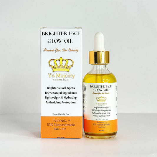 Brighter Face Glow Oil – Non-greasy glow oil with turmeric and Vitamin C – nourishes, brightens dull skin, and evens complexion for a youthful glow.