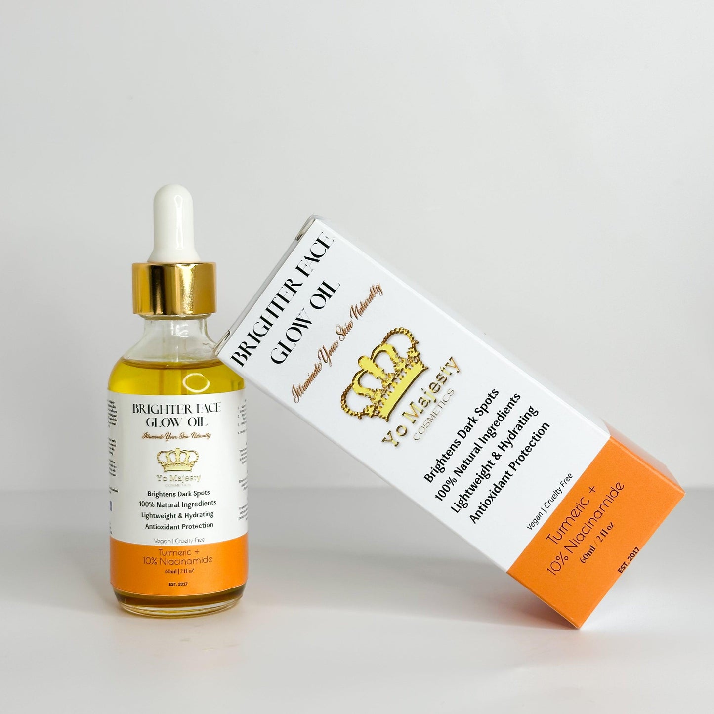 Brighter Face Glow Oil – Turmeric + 10% Niacinamide | Hydrating, Brightening, and Even Skin Tone Oil for Radiant Skin - Yo Majesty Cosmetics