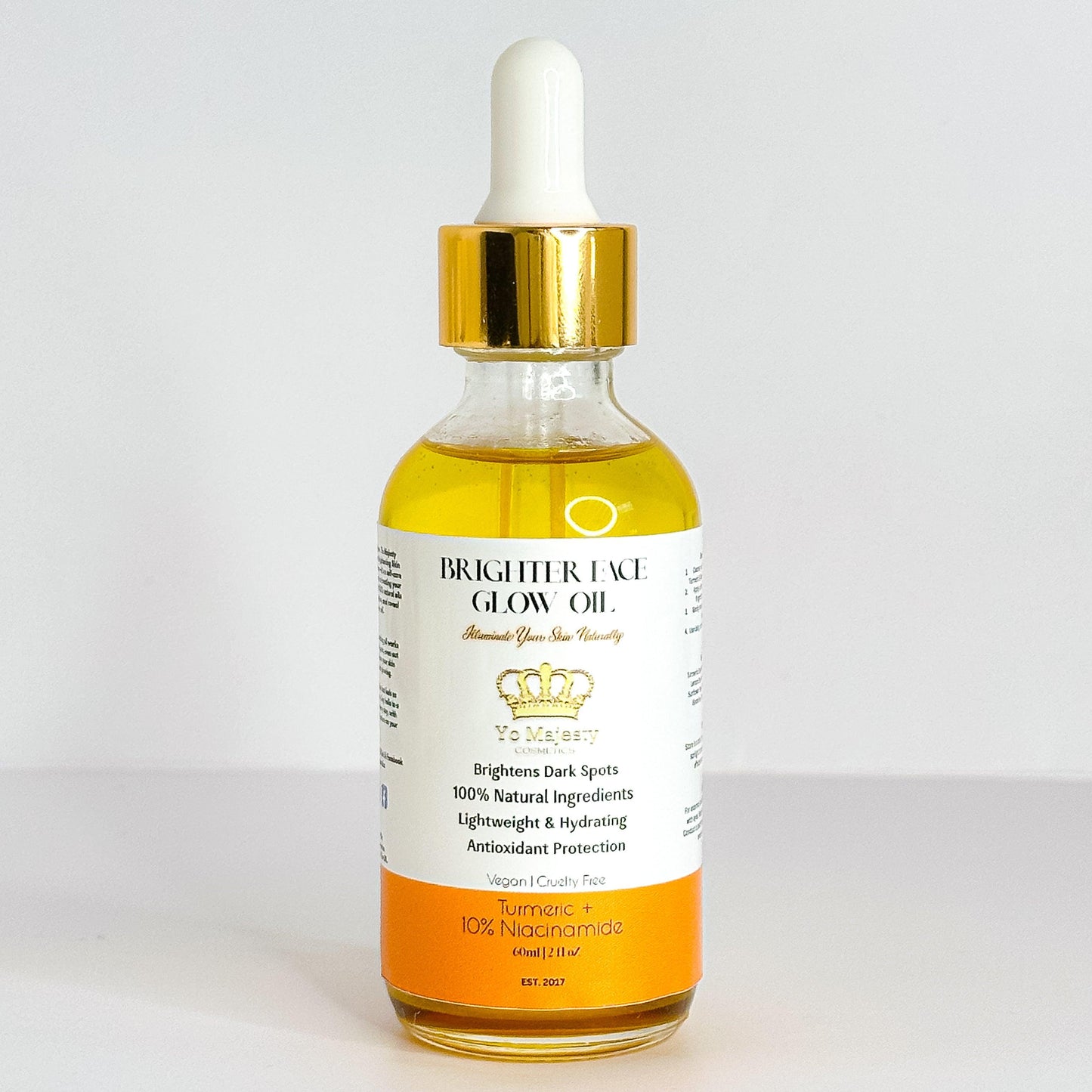 Brighter Face Glow Oil – Turmeric + 10% Niacinamide | Hydrating, Brightening, and Even Skin Tone Oil for Radiant Skin - Yo Majesty Cosmetics