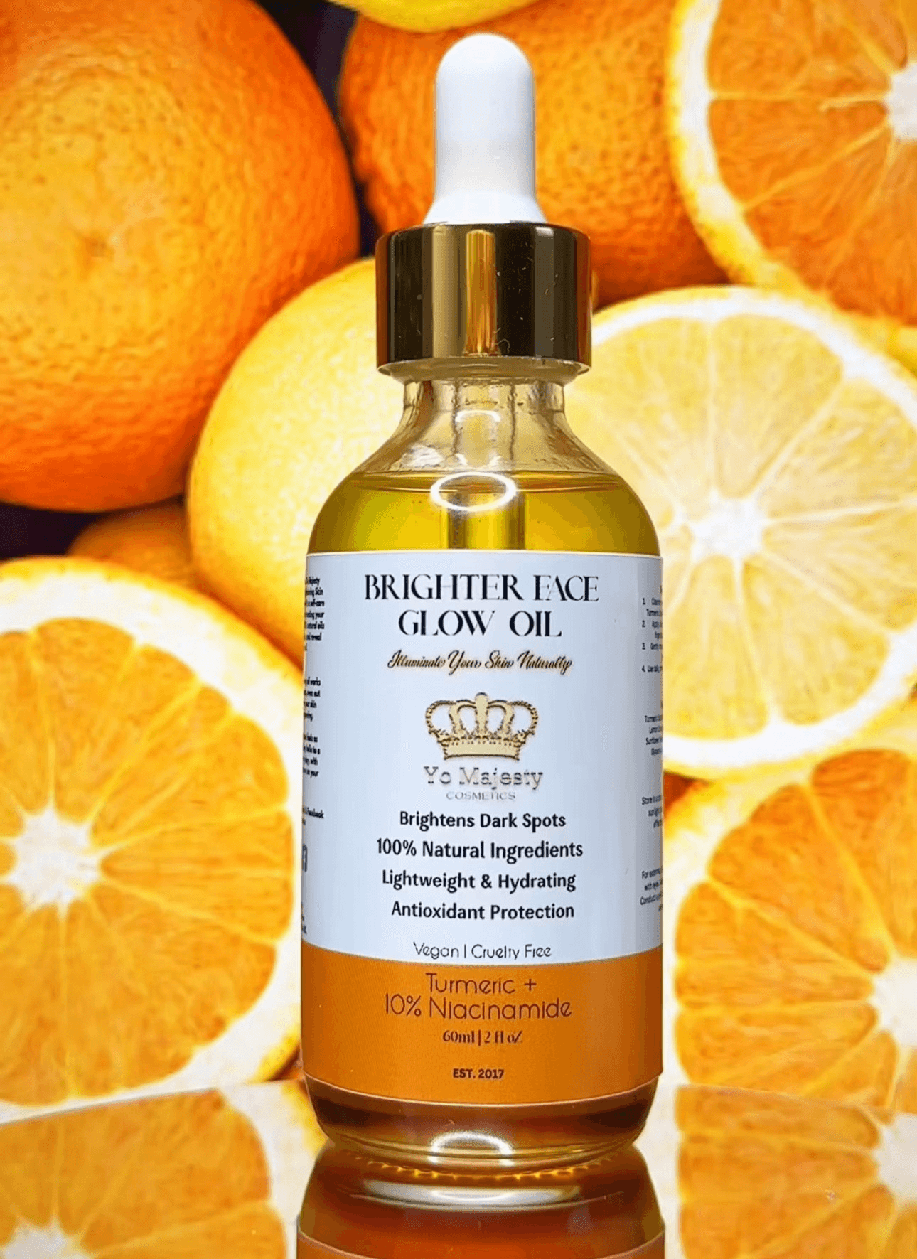 Brighter Face Glow Oil – Turmeric + 10% Niacinamide | Hydrating, Brightening, and Even Skin Tone Oil for Radiant Skin - Yo Majesty Cosmetics